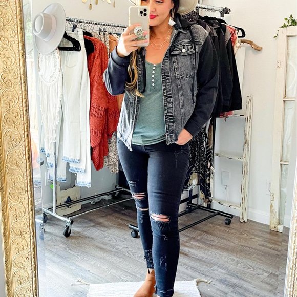 Black Denim Jacket - Picture 2 of 3